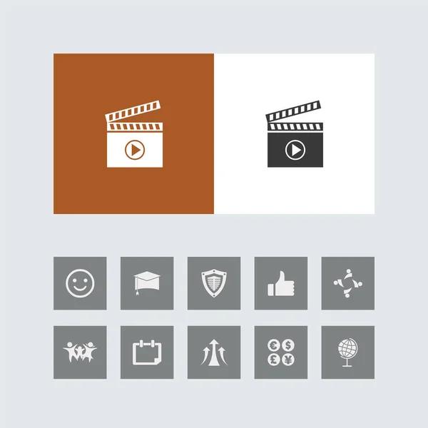 Creatieve Film Clapper Pictogram Met Bonus Pictogrammen — Stockvector