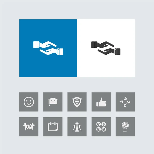 Creative Helping Hands Icon Bonus Icons — Stock Vector
