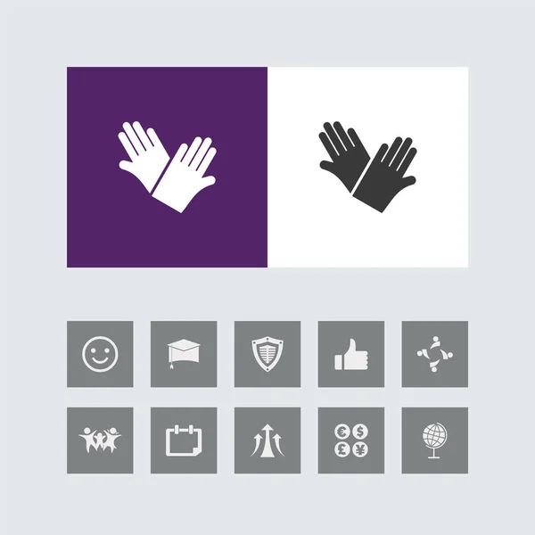 Kreative Handschuhe Icon Mit Bonus Icons — Stockvektor