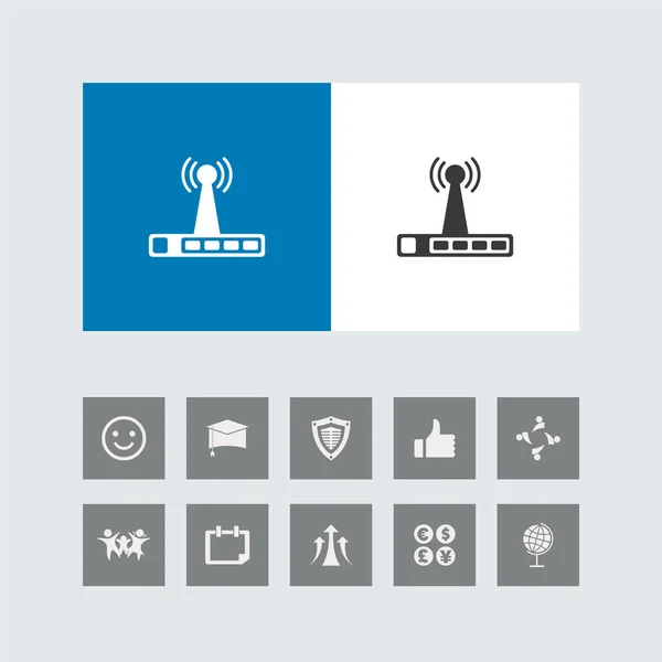Kreatives Wlan Router Icon Mit Bonussymbolen — Stockvektor