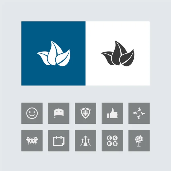 Creative Leaf Ecology Icon Bonus Icons — Stock Vector
