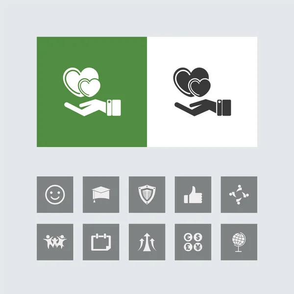 Heart Care Icône Créative Avec Des Icônes Bonus — Image vectorielle