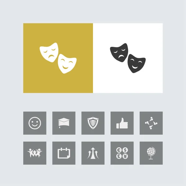 Creative Theater Mask Icon Bonus Icons — Stock Vector