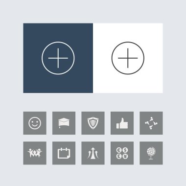 düz biçim simgeleri vektör resimlemesini ayarla