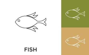 Düzenlenebilir Balık İnce Hat Simgesi. Mobil Uygulama, Web Sitesi, Yazılım ve Yazdırma Ortamı için kullanışlı.