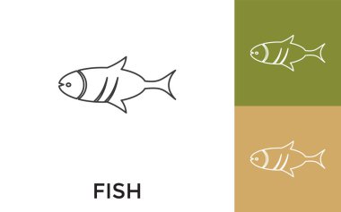 Düzenlenebilir Balık İnce Hat Simgesi. Mobil Uygulama, Web Sitesi, Yazılım ve Yazdırma Ortamı için kullanışlı.