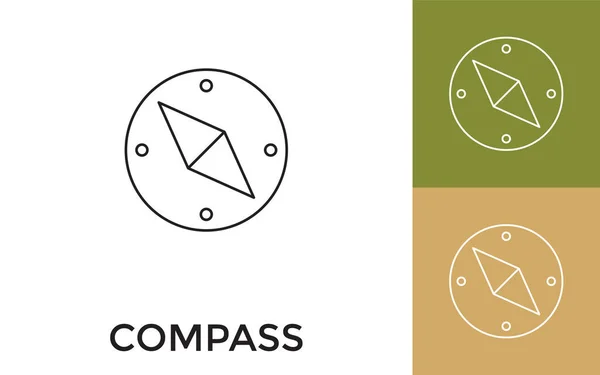 Edytowalna Ikona Compass Thin Line Tytułem Przydatne Dla Aplikacji Mobilnych — Wektor stockowy