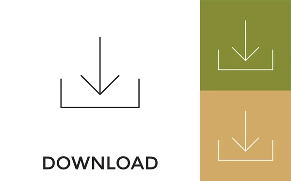 Επεξεργάσιμο Download Thin Line Icon Τίτλο Χρήσιμο Για Mobile Application — Διανυσματικό Αρχείο