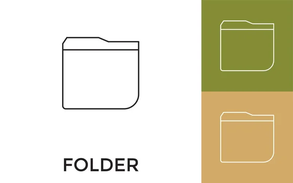 タイトルの付いた編集可能なフォルダ細い線アイコン モバイルアプリケーション ウェブサイト ソフトウェア 印刷メディアに便利です — ストックベクタ