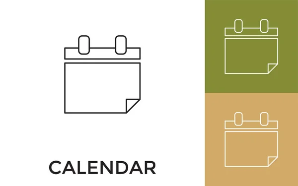 Calendario Editable Icono Línea Delgada Con Título Útil Para Aplicaciones — Vector de stock