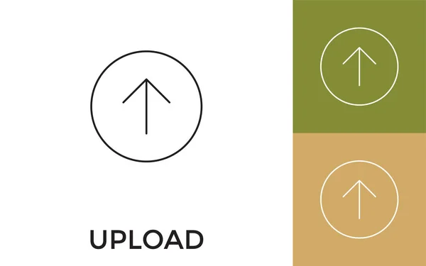 Editable Upload Thin Line Icon Title Útil Para Aplicaciones Móviles — Archivo Imágenes Vectoriales