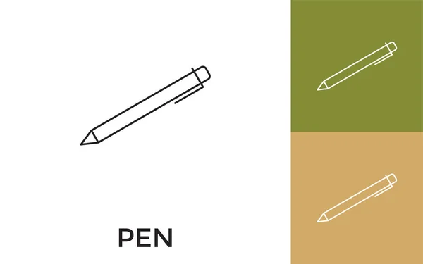 Icône Ligne Mince Stylo Modifiable Avec Titre Utile Pour Les — Image vectorielle