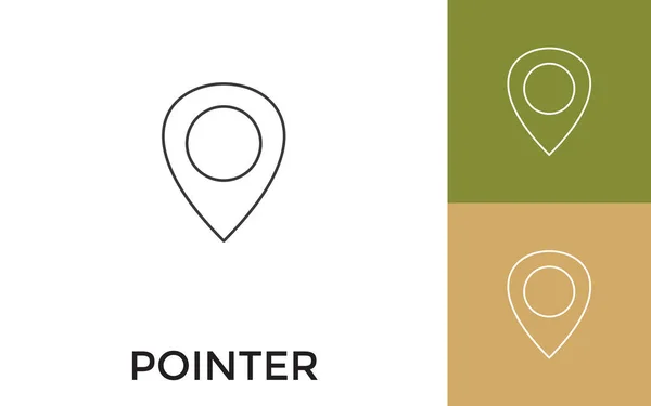 Editable Map Pointer Thin Line Icon Title Useful Mobile Application — Stock Vector