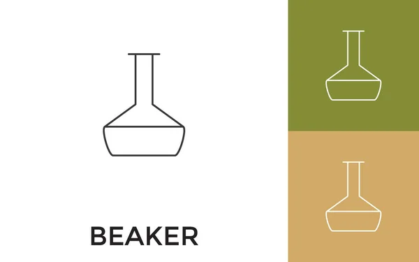 Icona Modificabile Della Linea Sottile Beaker Con Titolo Utile Applicazioni — Vettoriale Stock