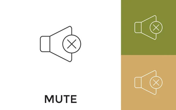 Edytowalna Ikona Mute Thin Line Tytułem Przydatne Dla Aplikacji Mobilnych — Wektor stockowy