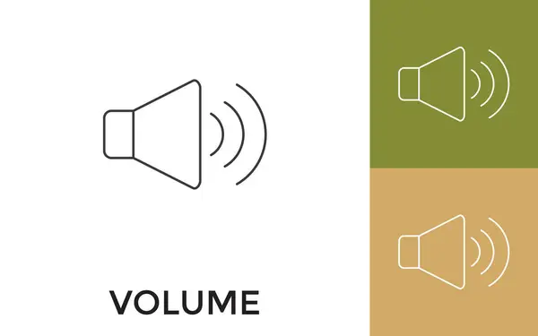 Editierbares Volume Thin Line Icon Mit Titel Nützlich Für Mobile — Stockvektor