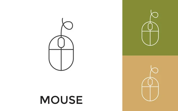 Editierbares Mouse Thin Line Icon Mit Titel Nützlich Für Mobile — Stockvektor