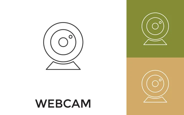 Editable Webcam Thin Line Icono Con Título Útil Para Aplicaciones — Archivo Imágenes Vectoriales