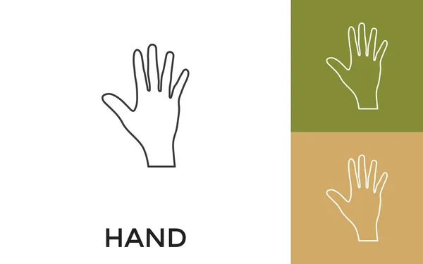 Editierbares Human Hand Thin Line Icon Mit Titel Nützlich Für — Stockvektor