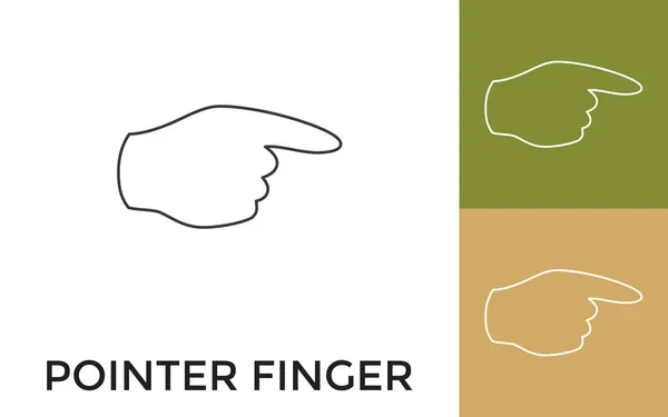Editierbares Pointing Finger Thin Line Icon Mit Titel Nützlich Für — Stockvektor