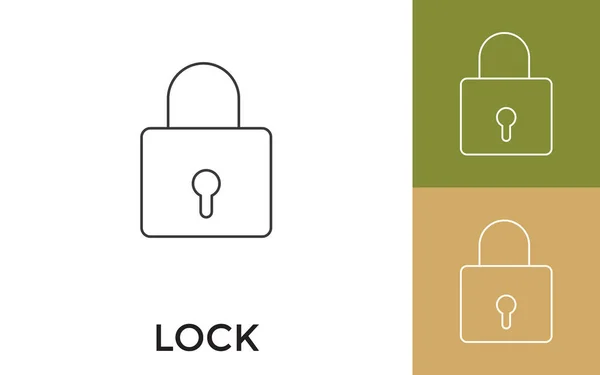 Icône Ligne Mince Verrouillage Modifiable Avec Titre Utile Pour Les — Image vectorielle