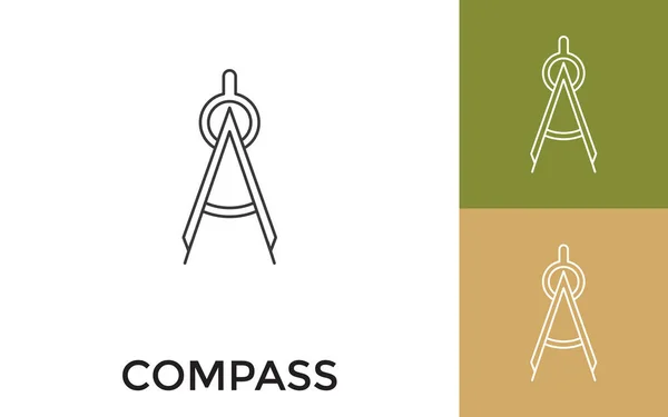 Editierbare Geometrie Kompass Thin Line Icon Mit Titel Nützlich Für — Stockvektor