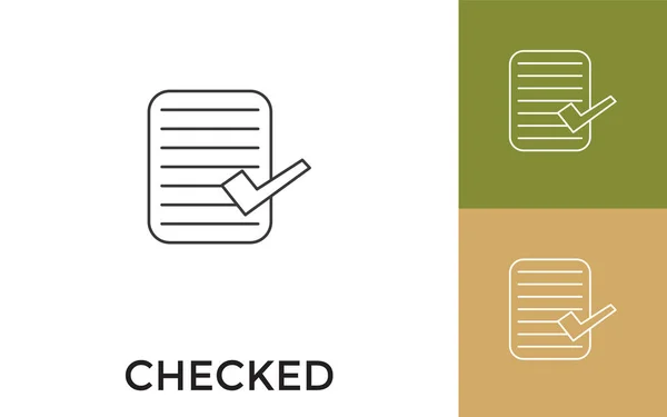 Editable Checked Thin Line Icon Title Útil Para Aplicaciones Móviles — Archivo Imágenes Vectoriales