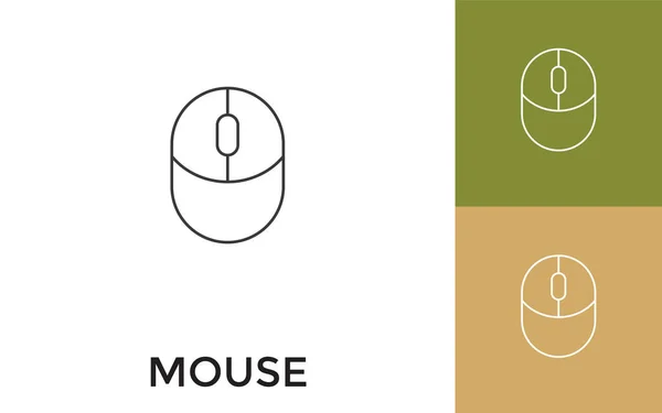 Editierbares Mouse Thin Line Icon Mit Titel Nützlich Für Mobile — Stockvektor