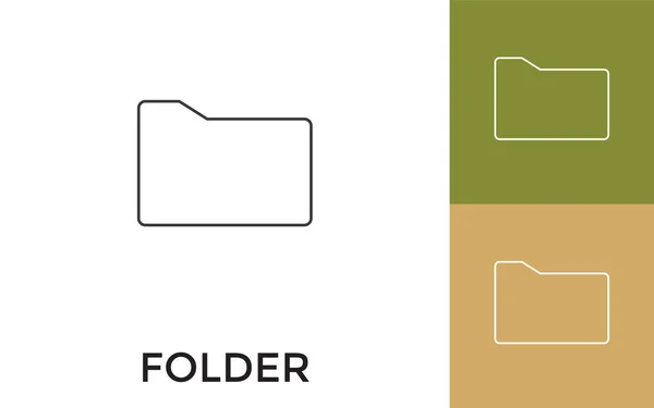 Icono Línea Delgada Carpeta Editable Con Título Útil Para Aplicaciones — Archivo Imágenes Vectoriales