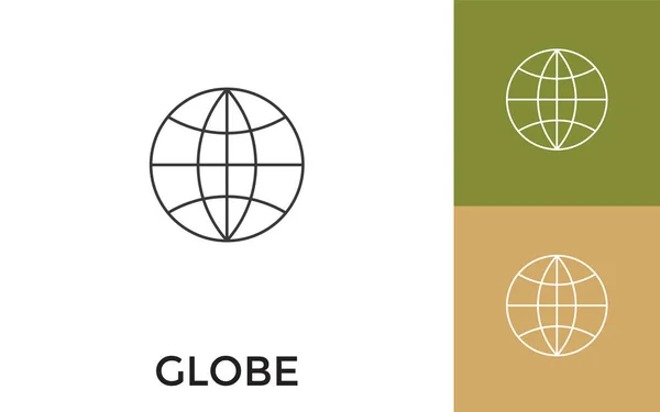 Icono Línea Delgada Globe Editable Con Título Útil Para Aplicaciones — Vector de stock