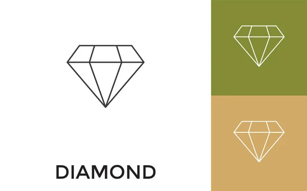 Икона Diamond Thin Line Названием Полезно Мобильных Приложений Веб Сайта — стоковый вектор