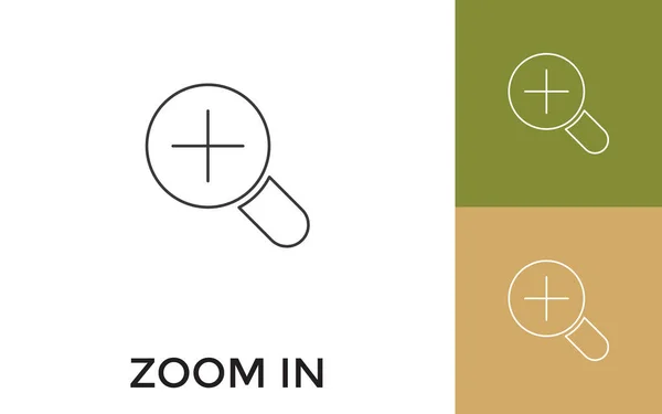 Editierbares Zoom Thin Line Icon Mit Titel Nützlich Für Mobile — Stockvektor