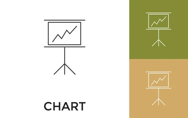 Redigerbar Presentation Diagram Tunn Linje Ikonen Med Titel Användbar För — Stock vektor
