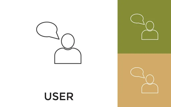 Redigerbar Bruger Tynd Linje Ikon Med Titel Nyttig Til Mobilapplikation – Stock-vektor