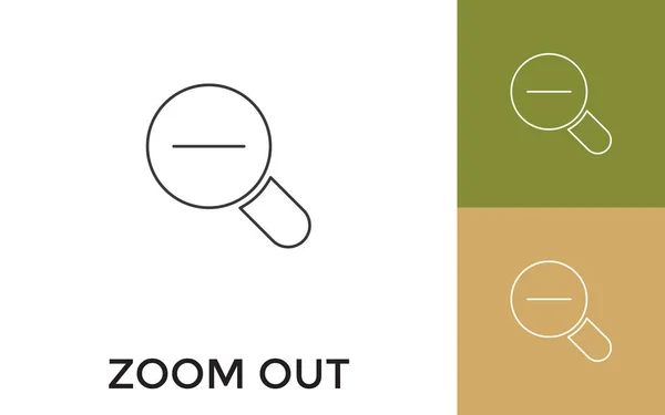 Editierbares Zoom Out Thin Line Icon Mit Titel Nützlich Für — Stockvektor