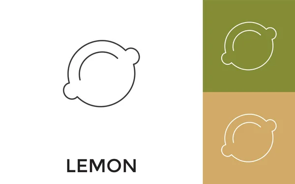 Editierbares Lemon Thin Line Icon Mit Titel Nützlich Für Mobile — Stockvektor