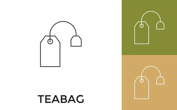 Düzenlenebilir Çay Torbası Başlıklı Nce Satır Simgesi Mobil Uygulama Web — Stok Vektör