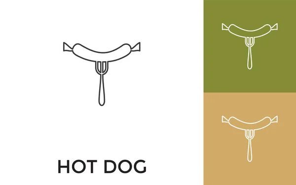 Edytowalna Ikona Hot Dog Thin Line Tytułem Przydatne Dla Aplikacji — Wektor stockowy