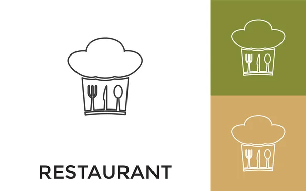 Restaurante Editable Thin Line Icono Con Título Útil Para Aplicaciones — Vector de stock