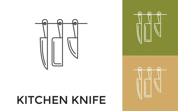 Editable Knife Thin Line Icono Con Título Útil Para Aplicaciones — Vector de stock