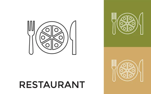 Restaurante Editable Thin Line Icono Con Título Útil Para Aplicaciones — Vector de stock