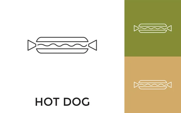 Editierbares Hot Dog Thin Line Icon Mit Titel Nützlich Für — Stockvektor