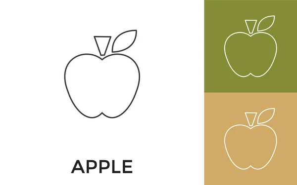 Icono Línea Delgada Apple Editable Con Título Útil Para Aplicaciones — Archivo Imágenes Vectoriales