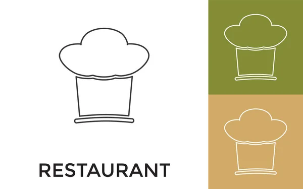 Restaurante Editable Thin Line Icono Con Título Útil Para Aplicaciones — Vector de stock