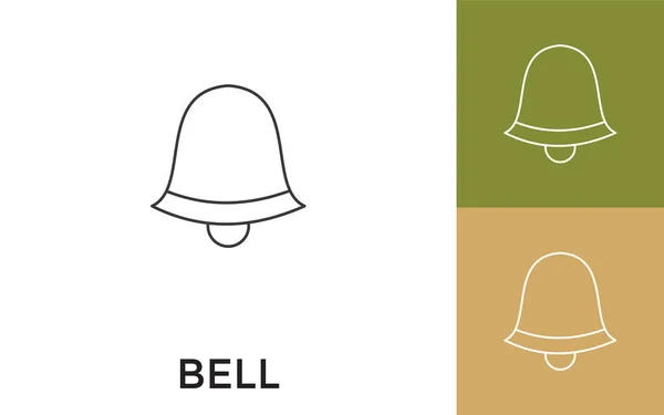 Editierbares Bell Thin Line Icon Mit Titel Nützlich Für Mobile — Stockvektor
