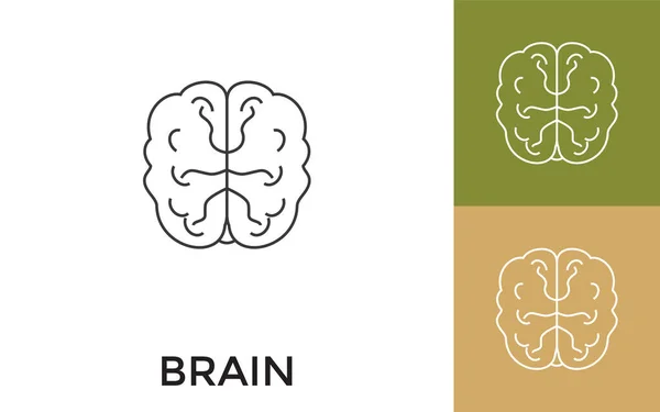 Edytowalna Ikona Ludzkiego Mózgu Cienka Linia Tytułem Przydatne Dla Aplikacji — Wektor stockowy