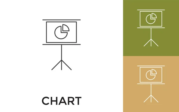 Editierbares Präsentationsdiagramm Thin Line Icon Mit Titel Nützlich Für Mobile — Stockvektor
