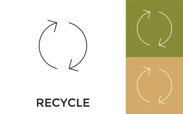Editierbares Thin Line Recycle Icon Mit Titel Nützlich Für Mobile — Stockvektor