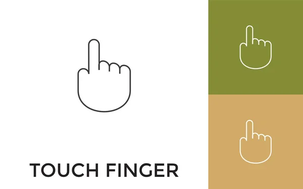Editierbares Touch Finger Thin Line Icon Mit Titel Nützlich Für — Stockvektor