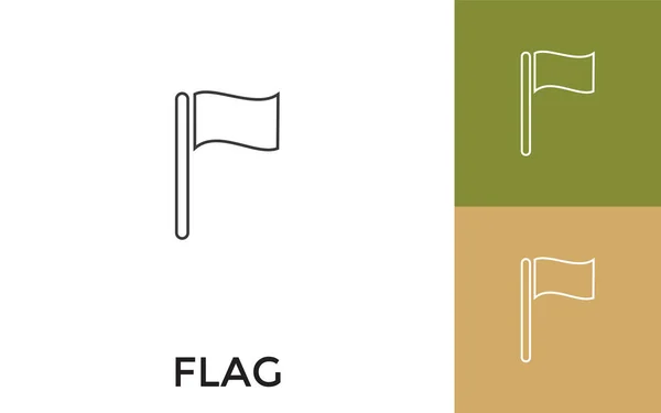 可编辑的国旗细线图标与标题 适用于移动应用 软件及印刷媒体 — 图库矢量图片